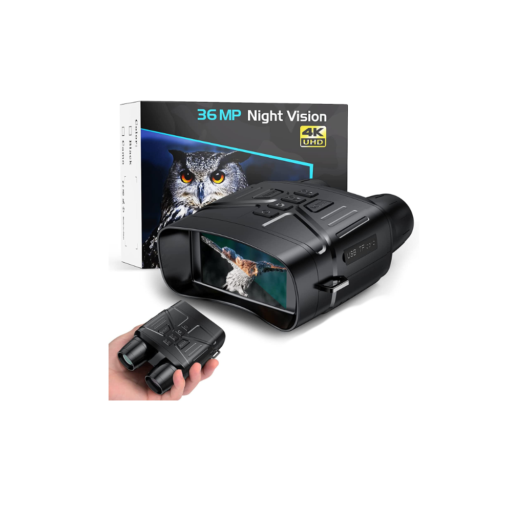 Chronus Night Vision Goggles For Hunting, 4K Infrared Night Vision Binoculars With Rechargeable Battery And Anti-Shake Motion Detection, Black 9331562926646