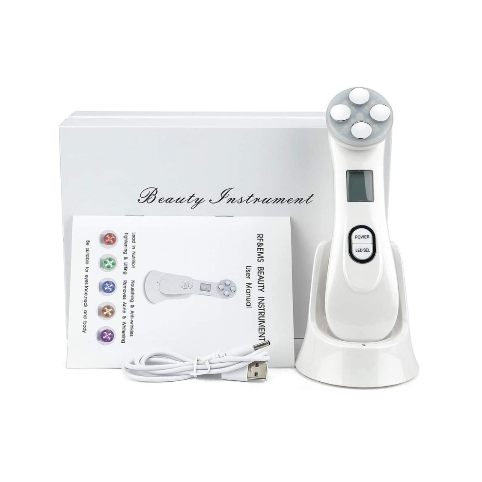 Chronus White 5 In 1 Radio Frequency Skin Tightening Machine, Rejuvenation Remover Wrinkle Care Device,