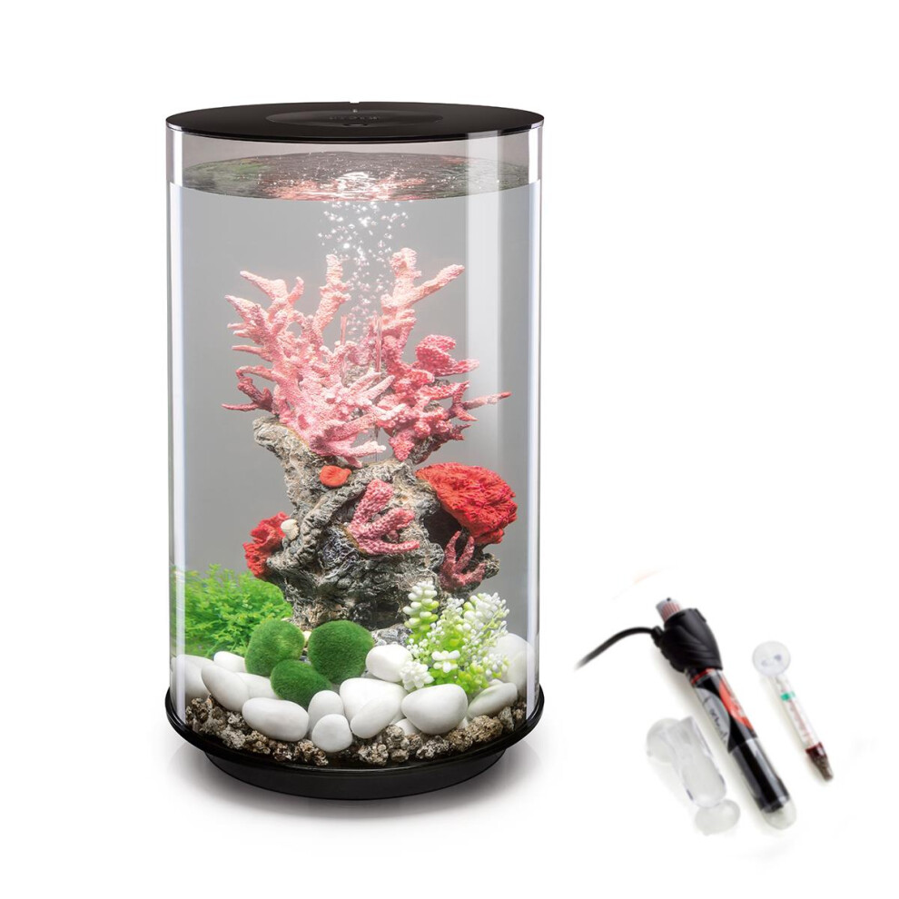 Biorb Tube 30L Aquarium With Mcr Led Lighting And Heater Pack Black