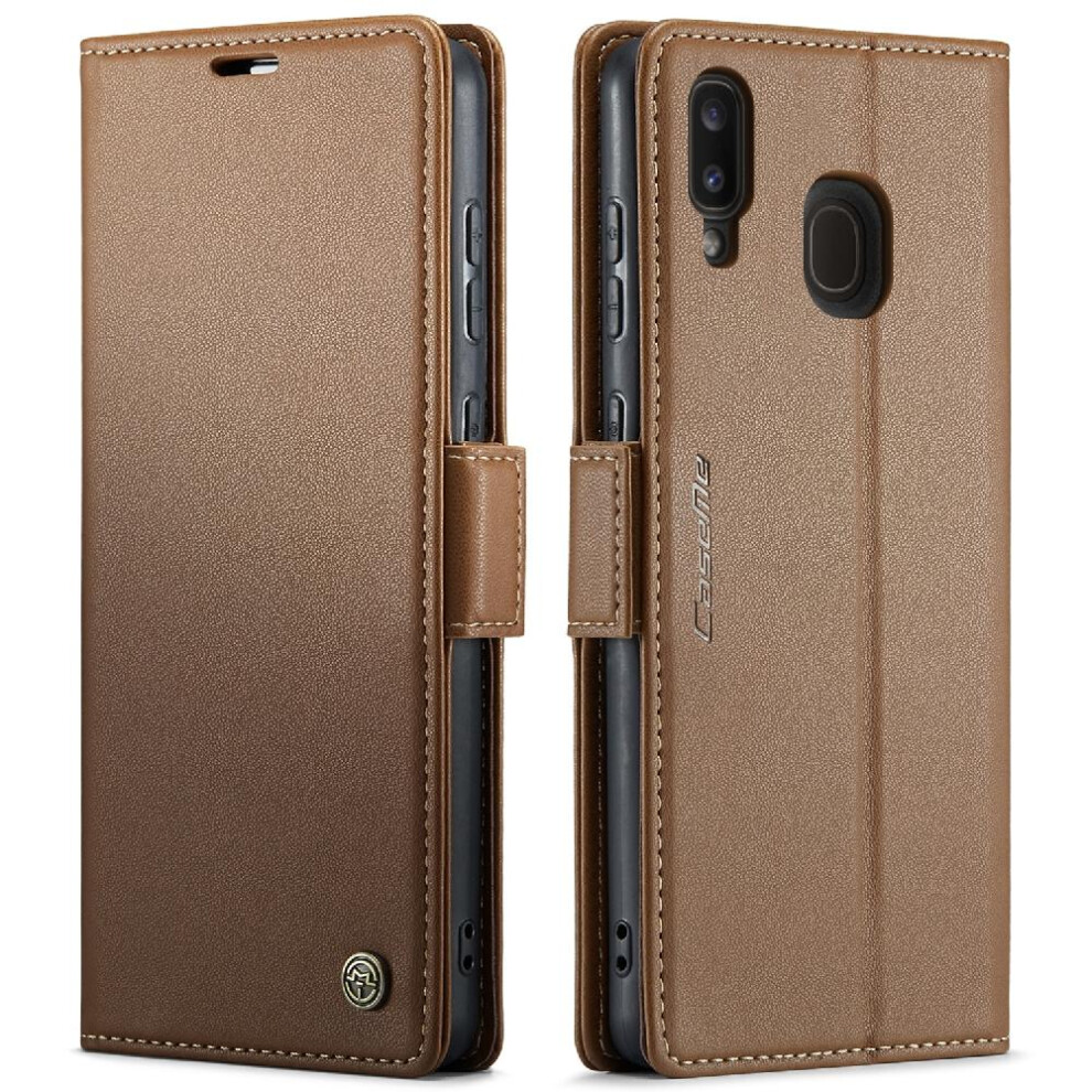 (Brown) Caseme Case For Samsung Galaxy A20/A30/M10s Wallet Case Anti Fraud Kickstand Card Slot Shockproof Case Brown 764762653767
