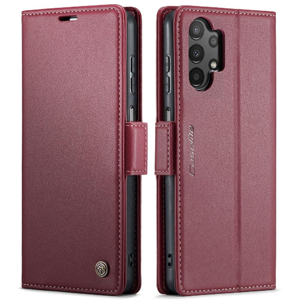 (Red) Caseme Case For Samsung Galaxy M13 5G Anti Fraud Card Slot Kickstand Wallet Case Shockproof Case Red 764762653965
