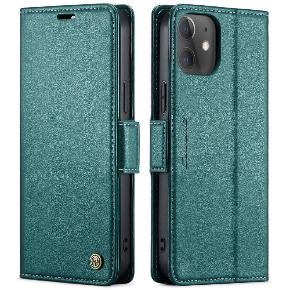 (Green) Caseme Case For Iphone 13 Mini Anti Fraud Kickstand Shockproof Case Wallet Case Card Slot Green 764762654221