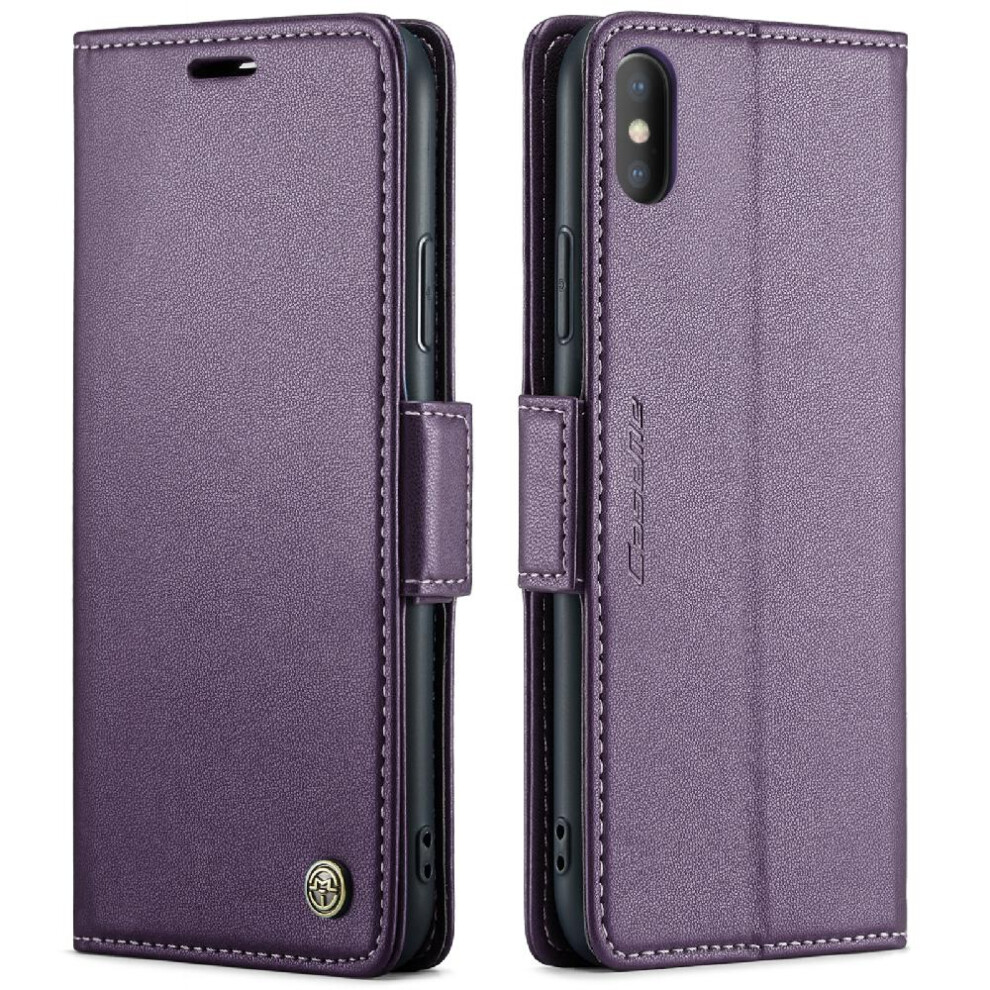 (Purple) Caseme Case For Iphone Xs Max Card Slot Anti Fraud Kickstand Wallet Case Shockproof Case Purple 764762654399