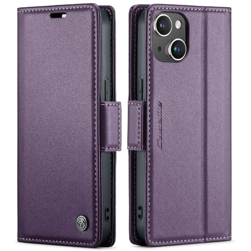 (Purple) Caseme Case For Iphone 15 Card Slot Kickstand Wallet Case Shockproof Case Anti Fraud Purple 764762654573
