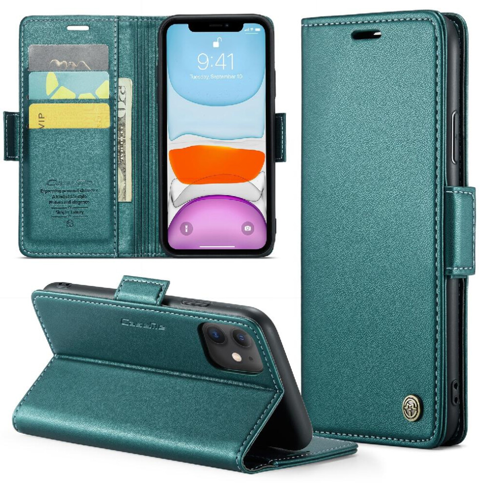 (Green) Caseme Case For Iphone 11 Shockproof Case Wallet Case Kickstand Card Slot Anti Fraud Green 764762655006