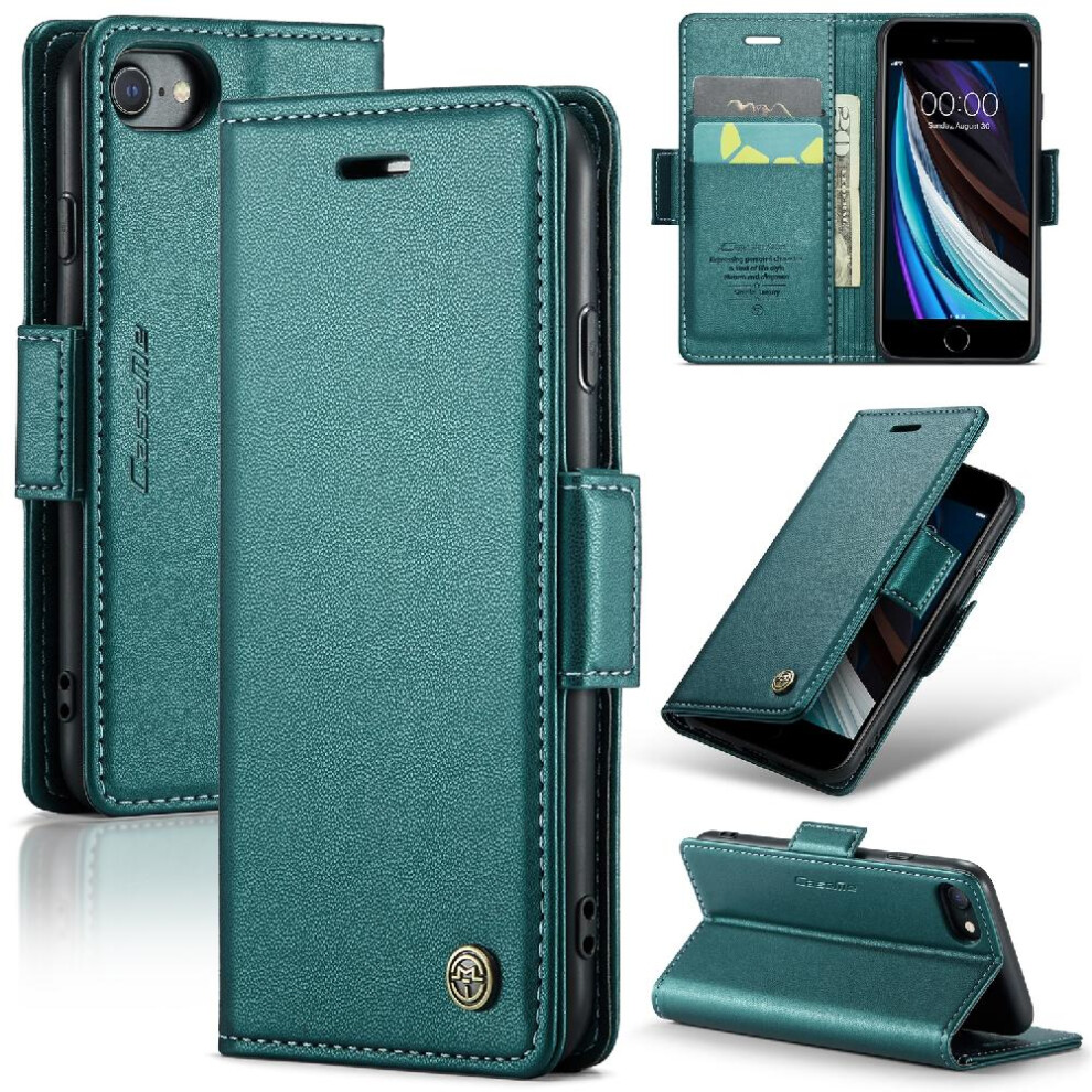 (Green) Caseme Case For Iphone Se3/Se2 Card Slot Wallet Case Anti Fraud Shockproof Case Kickstand Green 764762655181