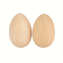 (Sand Eggs) 2Pcs Musical Percussion Instruments Wooden Egg Shakers Rhythm Rattle
