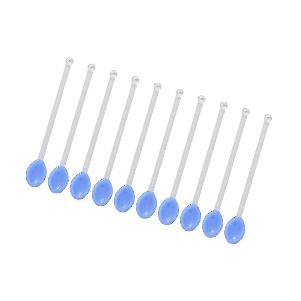 ( Blue) 10X Glass Teaspoons Dishwasher Safe Stirring Spoon For Stirring Coffee Light/Blue