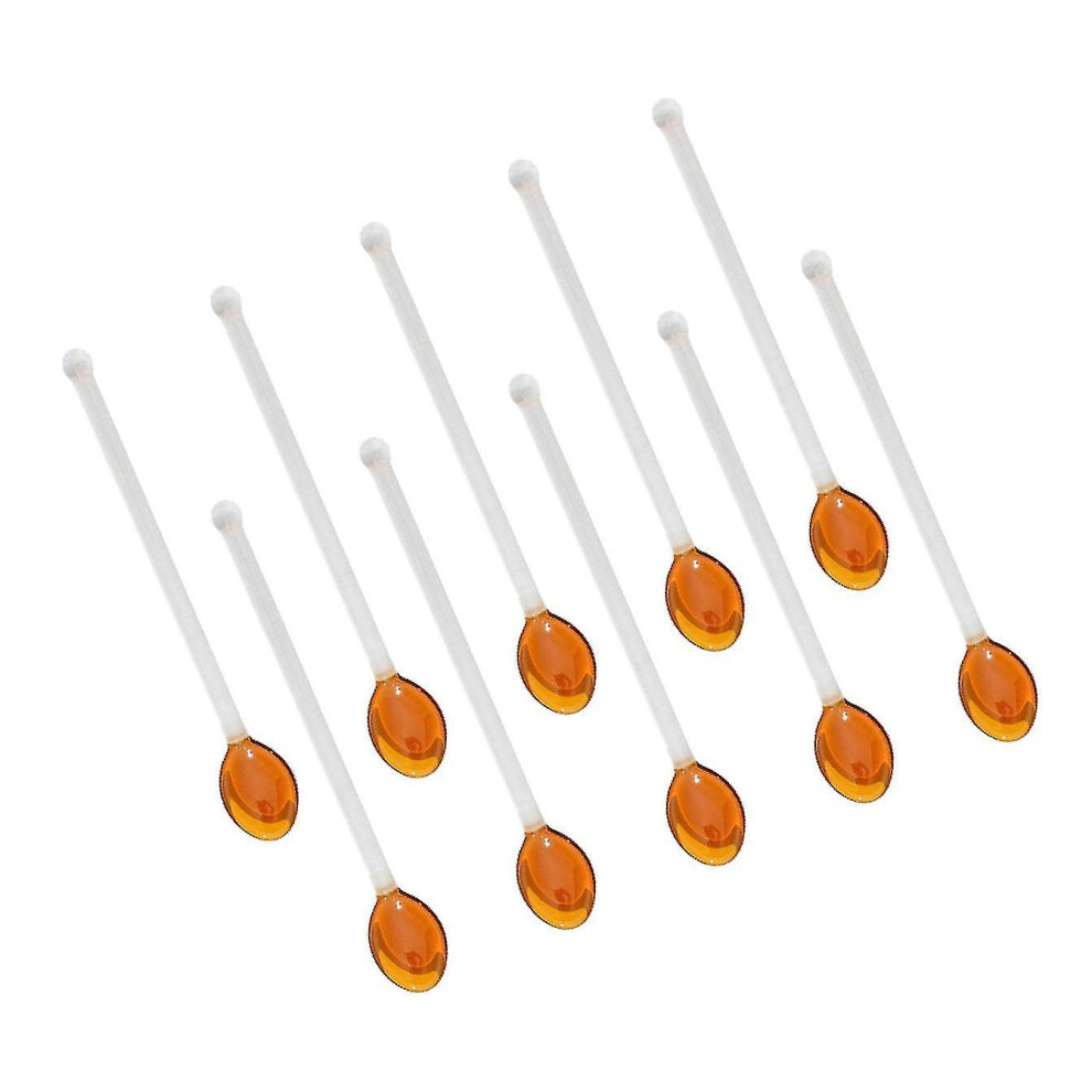 (Brown) 10x Glass Teaspoons Dishwasher Safe Stirring Spoon For Stirring Coffee