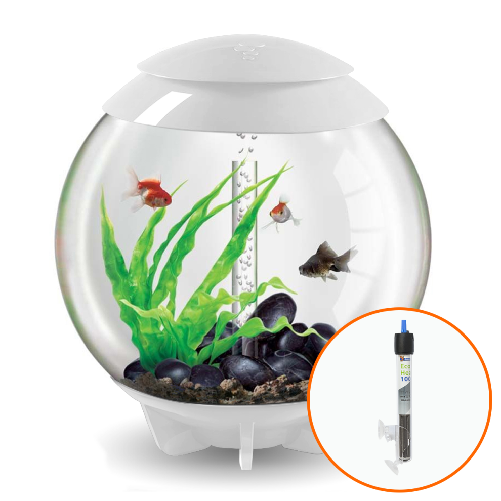 biOrb Halo 60L Aquarium in White with MCR LED Lighting with Heater Pack