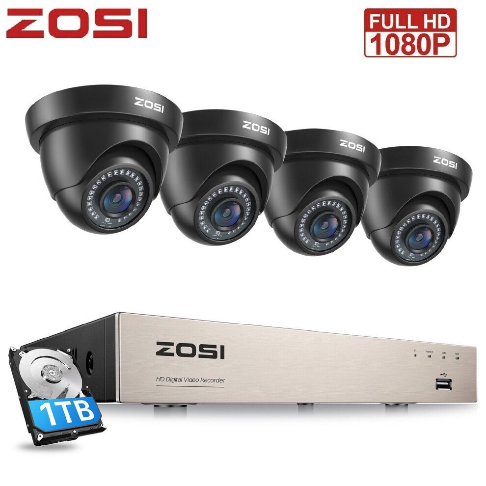 ZOSI 1080P CCTV Camera System HD 5MP Lite DVR Night Vision Outdoor 1TB