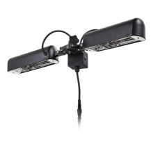 Litecraft Patio Heater 1600W Parasol 2 Lamp Outdoor Fitting - Black