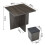 Living And Home Dining Table and Chairs Set Grey Wooden Table and 4 Storage Stools Dining Set 5