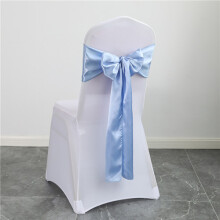 (50 Pcs, Sky blue) Satin Chair Cover Sashes Bows for Wedding