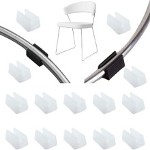 32pcs Chair Leg Glider Tube End Cap Buffer Cap Stopper Furniture Floor Protector U Shape Plastic Chair Caps (14mm,white)