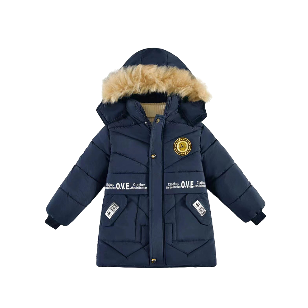 (Navy Blue, 4-5Years) Kids Boys Warm Parka Coats Jacket Hooded Outwears