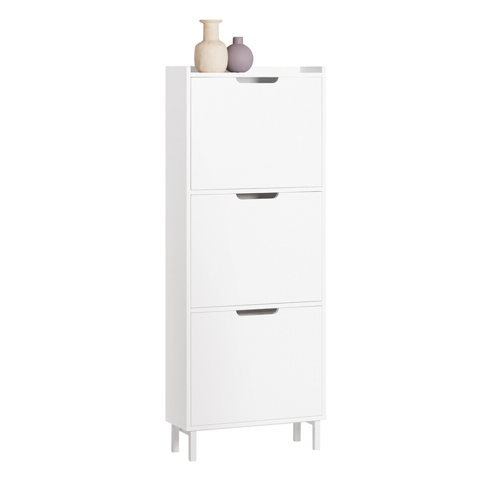 SoBuy FSR151-H-W 3 Flip-drawers Shoe Cabinet Shoe Rack Shoe Storage