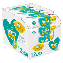 Baby Wipes Multipack, New Baby Sensitive, 600 Wet Wipes (12 x 50), Baby Essentials for Newborn