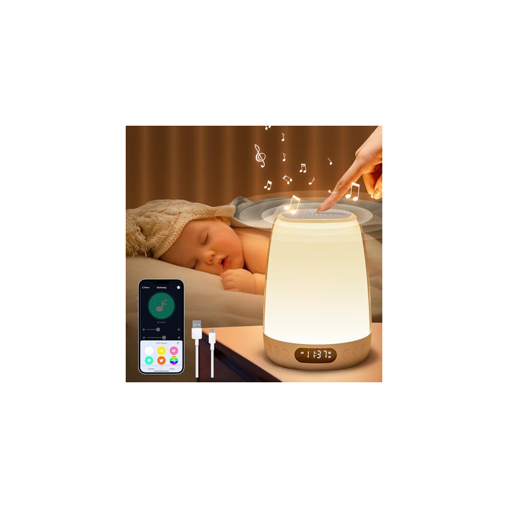 Baby Night Light Kids Night Light, 48 Colors+14 White Noise Night Light Baby Light+APP Touch Light Night Lamp,Dimmable