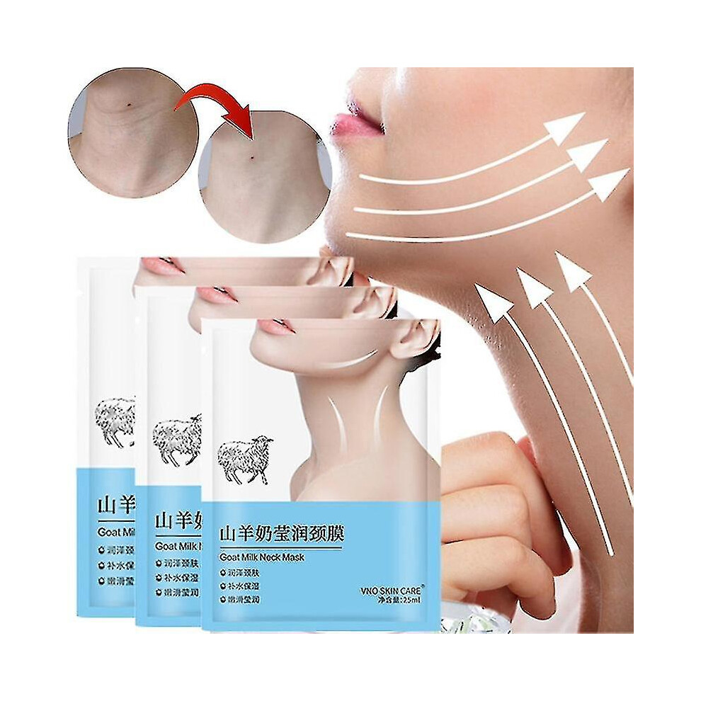 10pcs Goat Milk Neck Mask Collagen Firming Anti-wrinkle Whitening Anti-aging Mask Beauty Moisturizing Lift Neck