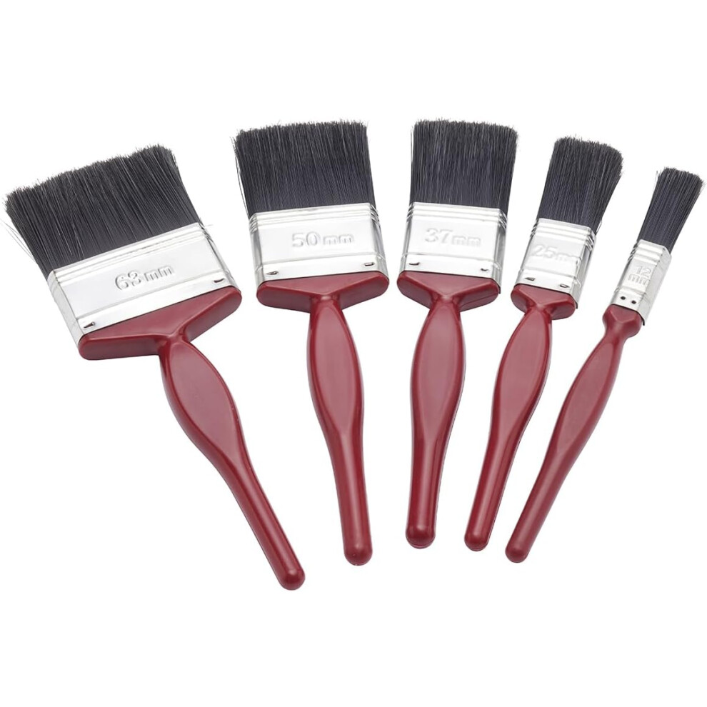 Fit For The Job 5 Pc Mixed Sizes Paint Brush Set A Smooth Gloss Satin On Walls Ceilings Woodwork Metal 0.5, 1, 1.5, 2 & 2.5 Inch Paint Brushes Wood 5051215122365