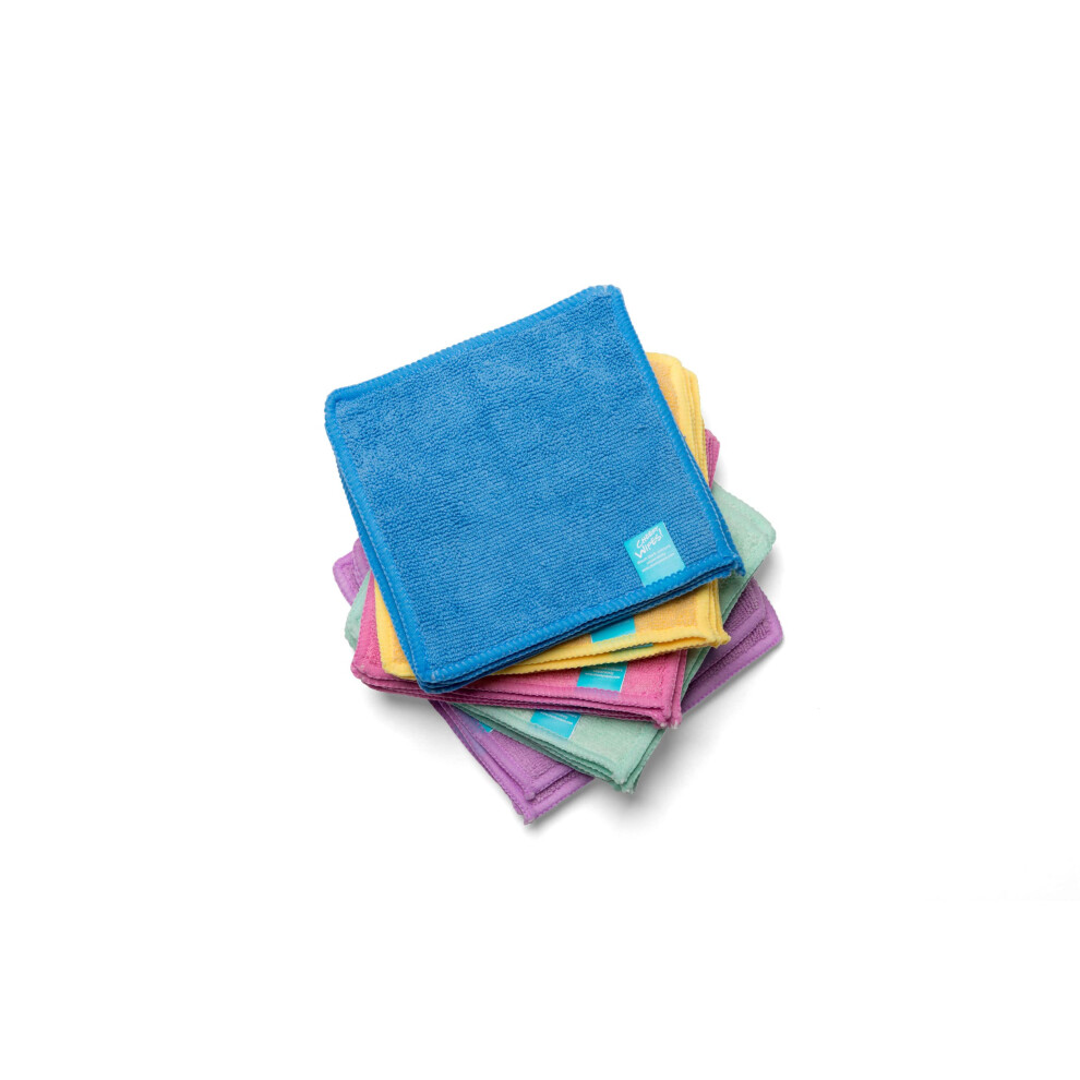 Cheeky Wipes - 25 Microfibre Washable Baby Wipes, 15X15cm Multi-Colour Rainbow Pack Washcloths, Extra Soft & Reusable, Perfect For