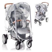 Universal Rain Cover for Pushchair with Full Front Opening | Pram Rain Cover with Window and Double Zip | Easy to