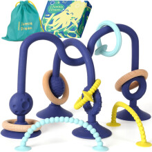 Jumble Jangle Baby Teething Toys - BPA-Free Multi Purpose High Chair Toys for Babies: Suction Teething Relief with Sensory Toy Textures for Infants