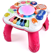 Baby Activity Table, Baby Musical Toys 6-12 Months, Activity Center for 1 2 3 Years Old, Red(Size:30 * 30 * 30cm)