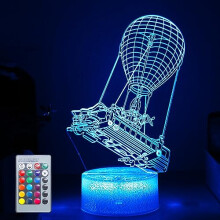 Batttlebus 3D LED Night Light with Remote - 16 Colors Mood Lamp, Vision Effect, Hot Air Balloon Decor