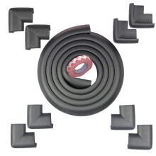 Safety Baby Edge & Corner Guards Colorful Childproofing Protection(19.7ft Edge Guard+8 Corner Guards) (Black-6M)