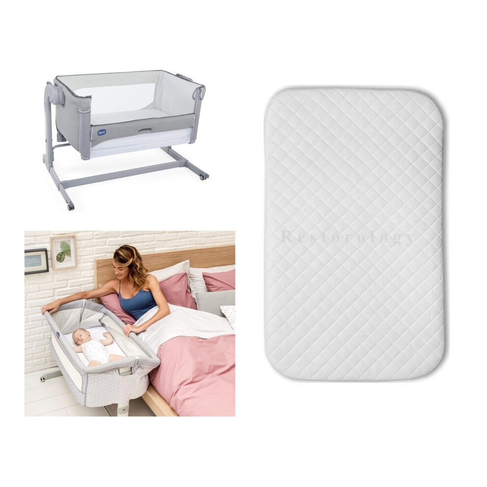 Next2Me Foam Mattress | Compatible to Fit Chicco Next to Me Bedside Toddler Crib Machine Washable Hypo Allergenic