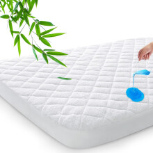 Waterproof Travel Cot Mattress Protector, Fits For 95x65cm Travel Cot Mattress, Ultra Soft Viscose Made From Bamboo