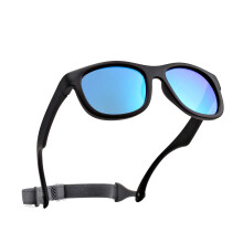 Unbreakable Polarized Baby Sunglasses Flexible Toddler Sunnies with Strap Soft Silicone Frame for 0-24 Months (Black