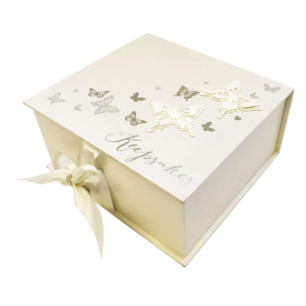 Juliana Wg409 Wings Of Love Butterfly Paperwrap Keepsake Box Large Cream