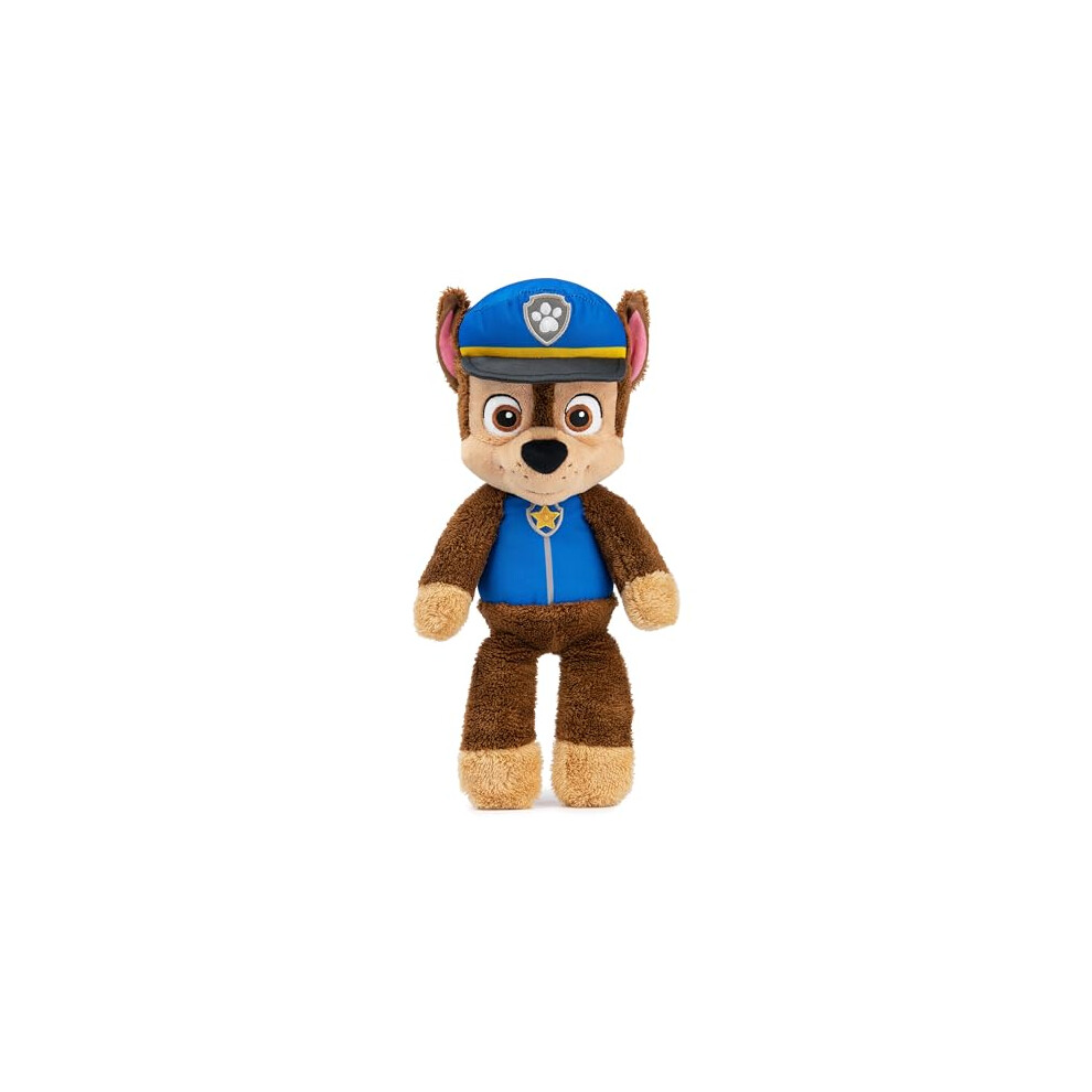 PAW Patrol Official Chase Take-Along Buddy Plush Toy, Premium Stuffed Animal for Ages 1 and Up, Blue/Brown, 33.02cm