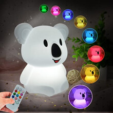 Koala Night Light for Kids Silicone Bedside Lamp Bedroom Lighting Nursery Lights Sleeping Night Lights - Eye Caring,