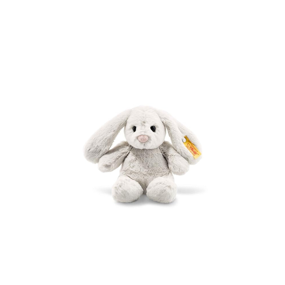 Steiff Soft Cuddly Friends Hoppie Rabbit, Light Grey, 18, 80463 - Plush Soft Toy