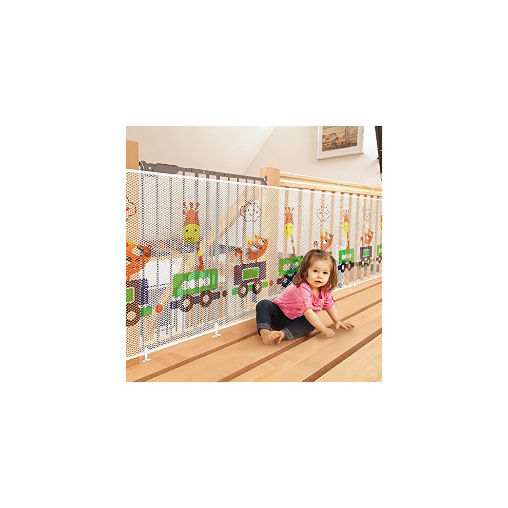 Child Safety Net, 3 Metres Baby Stair Railing Safety Net, Thick Cute Animal Balcony Stairway Fence Mesh Banister Guard