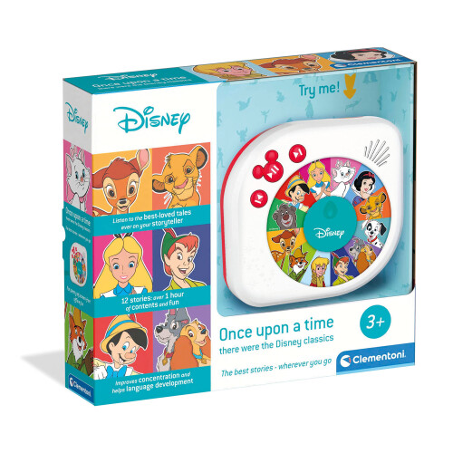 Clementoni 61542 Upon a time Classics, Interactive Toys for Kids 3, Portable Storyteller, Disney' Stories, English Version,