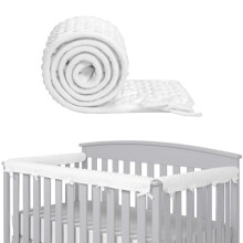 3pcs Baby Rail Cover Protector Set Kids Bed Rails 128x18cm/68x18cm Safe Teething Guard Wrap Fits Side and Front Rails