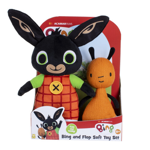 Bing Golden Bear Bing & Flop Super Soft Plush Toy Set Mascots Rabbit Cuddly Kids Gift 2 PCS
