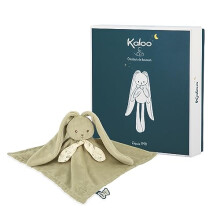 - Lapinoo - Green Bunny Comforter - Baby Plush - Square: 30 x 30 cm - Bi-Material Ultra-Soft Viscose and Corduroy - Gift - Plush Soft Toy