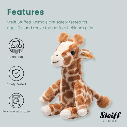 Steiff 068201 Giraffe Plush, Seasame, 23 cm - Plush Soft Toy 2