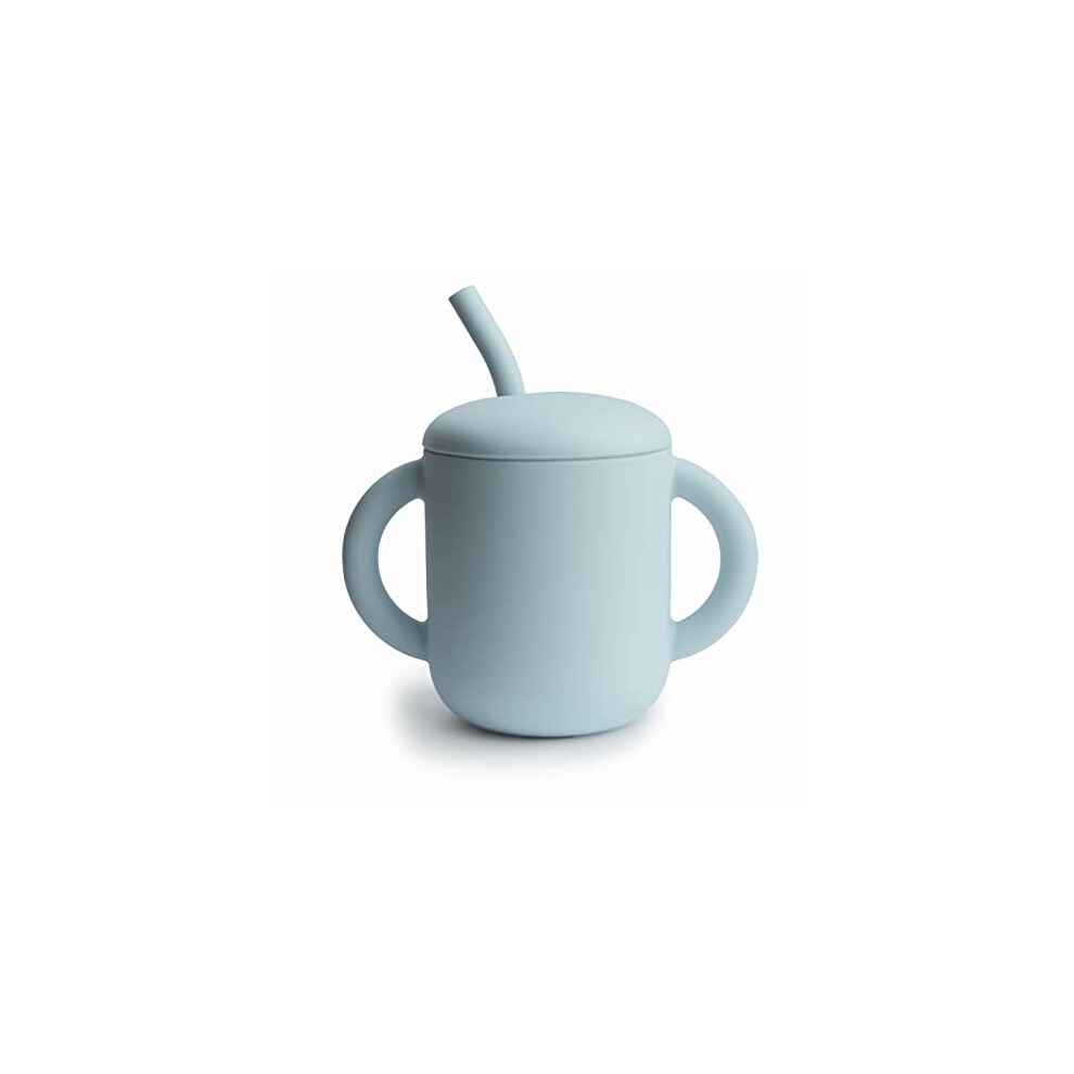 Silicone Training Cup + Straw | Baby Sippy Cup With Straw 6+ Months First Cup | Capacity: 175 Ml | Removable Lid | Mushie