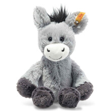 073922 Soft Cuddly Friends Dinkie donkey, Gray Violet, 20 cm