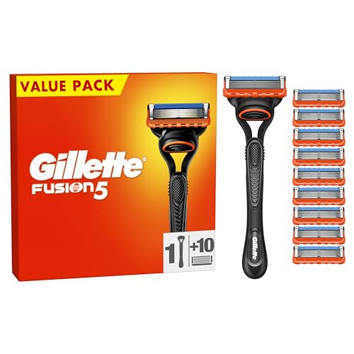 Fusion5 Men's Razor + 10 Razor Blade Refills with Precision Trimmer, 5 Anti-Friction Razor Blades
