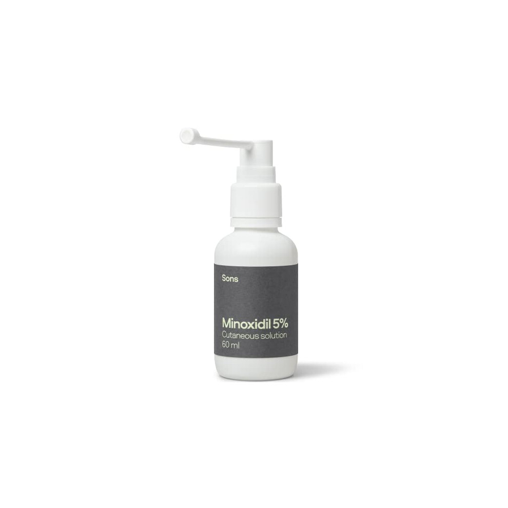 Minoxidil 5% Cutaneous Solution, Hair Regrowth & Thickener Formula, For Hair Loss & Thinning in Men, Reactivates