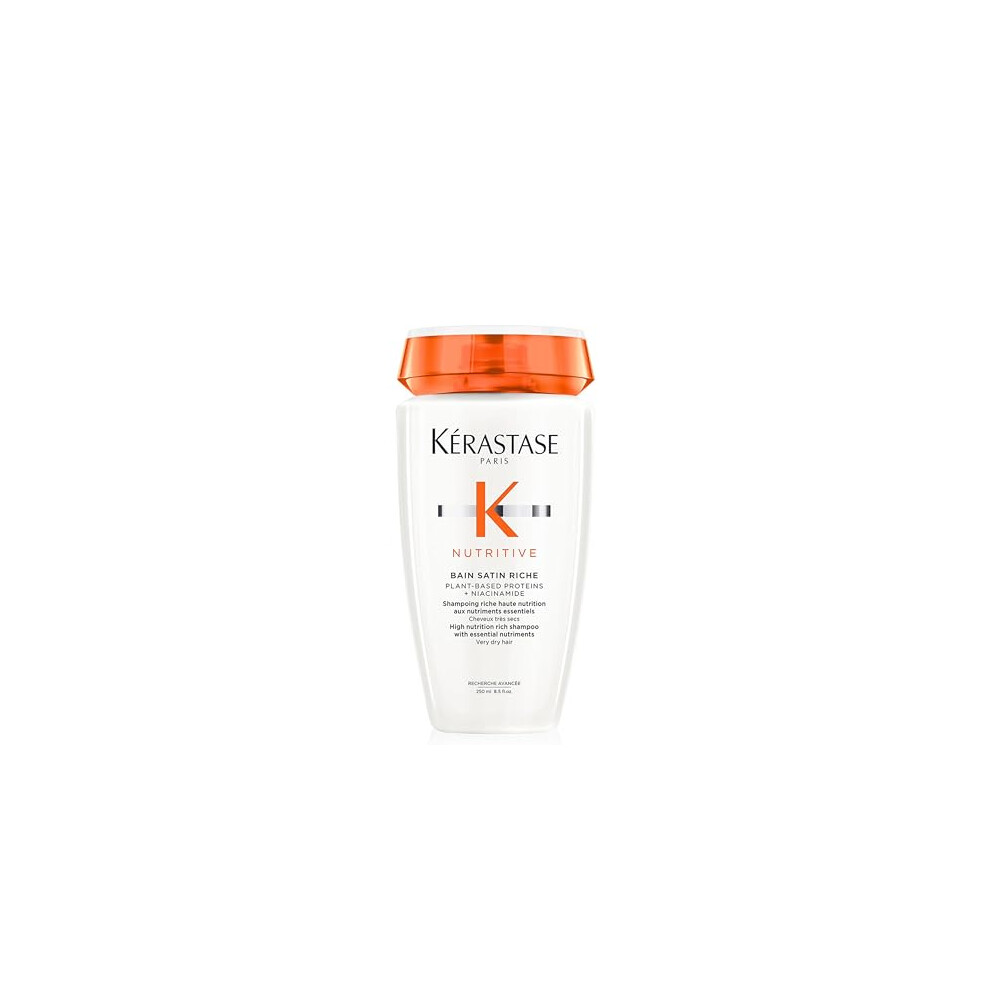Kérastase Cream Nutritive Bain Satin Riche Shampoo - 250Ml | Paraben Free | Plant-Based Proteins & Niacinamide | Lightweight | Restore Softness & Shine - Image 7