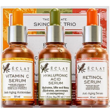 3 Facial Serum - Vitamin C Face Serum, Retinol Serum for Face, Hyaluronic Acid Serum for Face - Skincare Trio Anti Aging